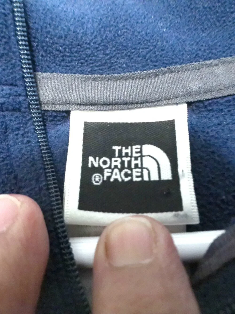 The North Face Quarter Zip Fleece Jacket Men’s Medium Navy Blue Gray Lightweight